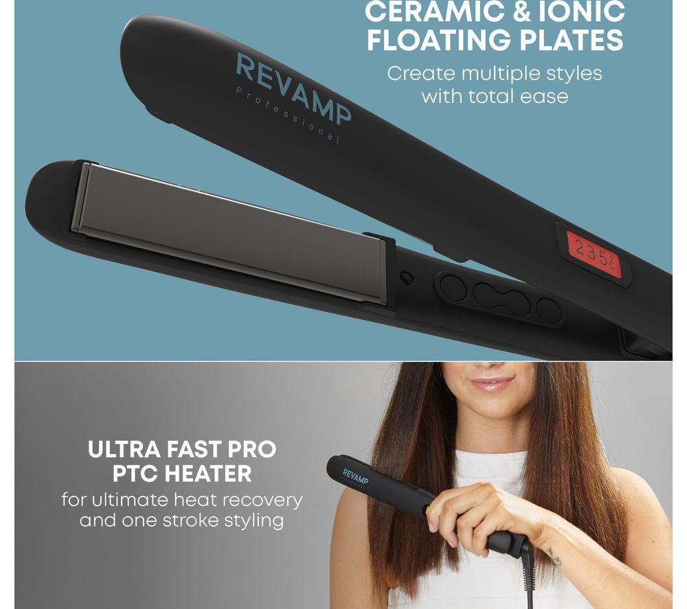 Plancha de pelo digital de cerámica REVAMP Touch - Negro