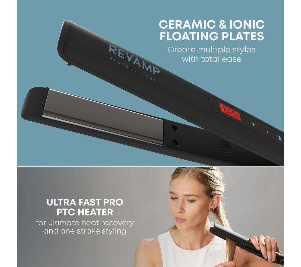 Plancha de pelo digital de cerámica REVAMP Touch - Negro