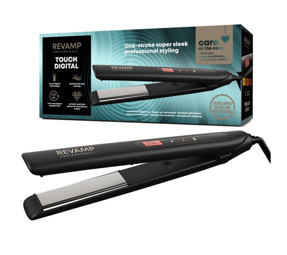 REVAMP Touch Digital Ceramic Hair Straightener - Black
