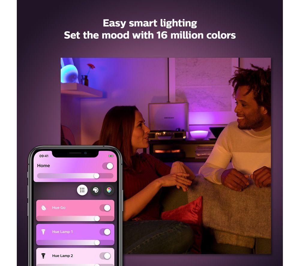 PHILIPS HUE Go 2.0 White & Colour Ambiance Smart Portable Light with Bluetooth