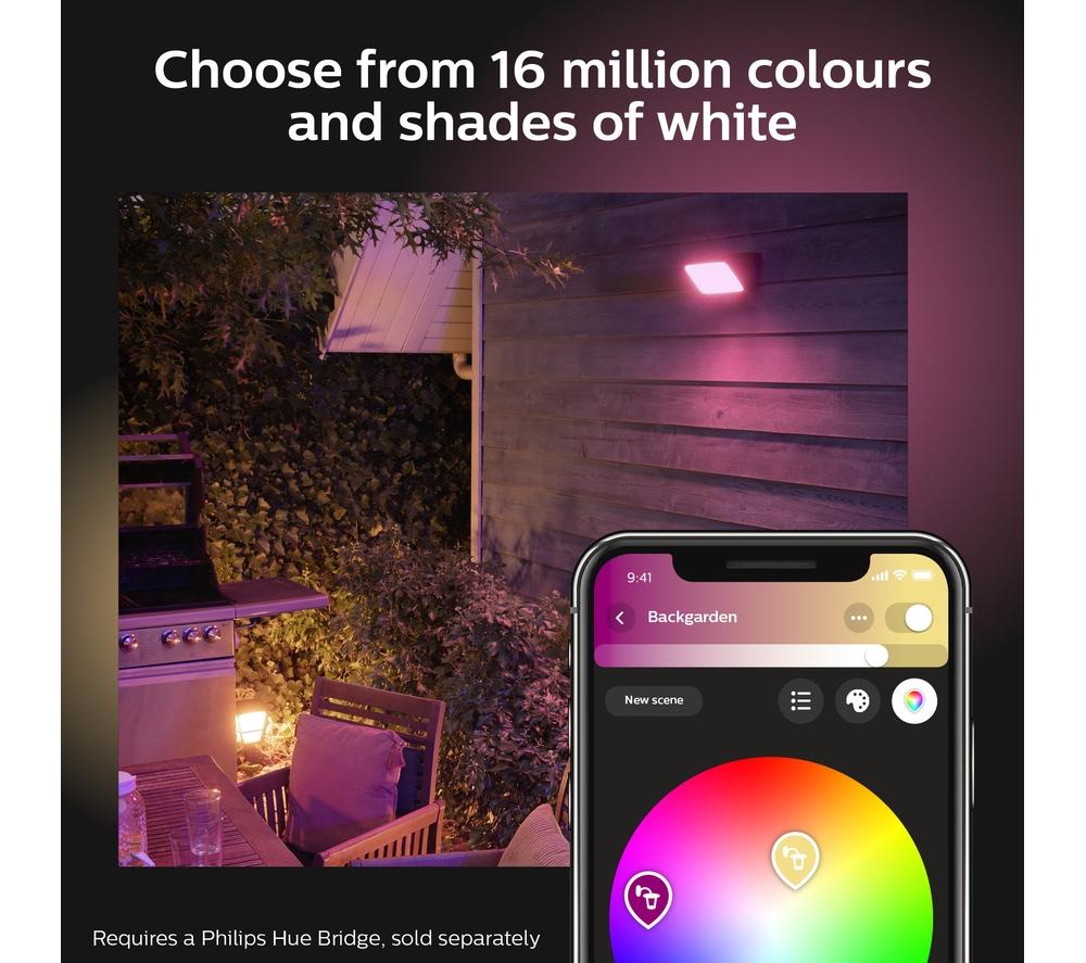 PHILIPS HUE Discover White & Colour Ambiance Smart Outdoor LED Floodlight - Black