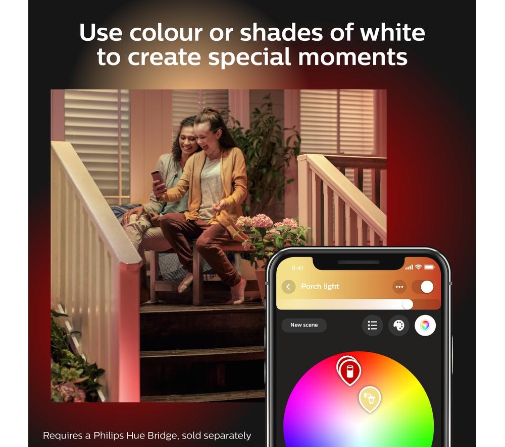 PHILIPS HUE Discover White & Colour Ambiance Smart Outdoor LED Floodlight - Black