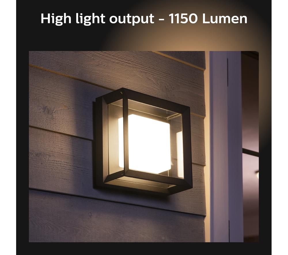 PHILIPS HUE Econic White & Colour Ambiance Smart Outdoor LED Wall Light - Black
