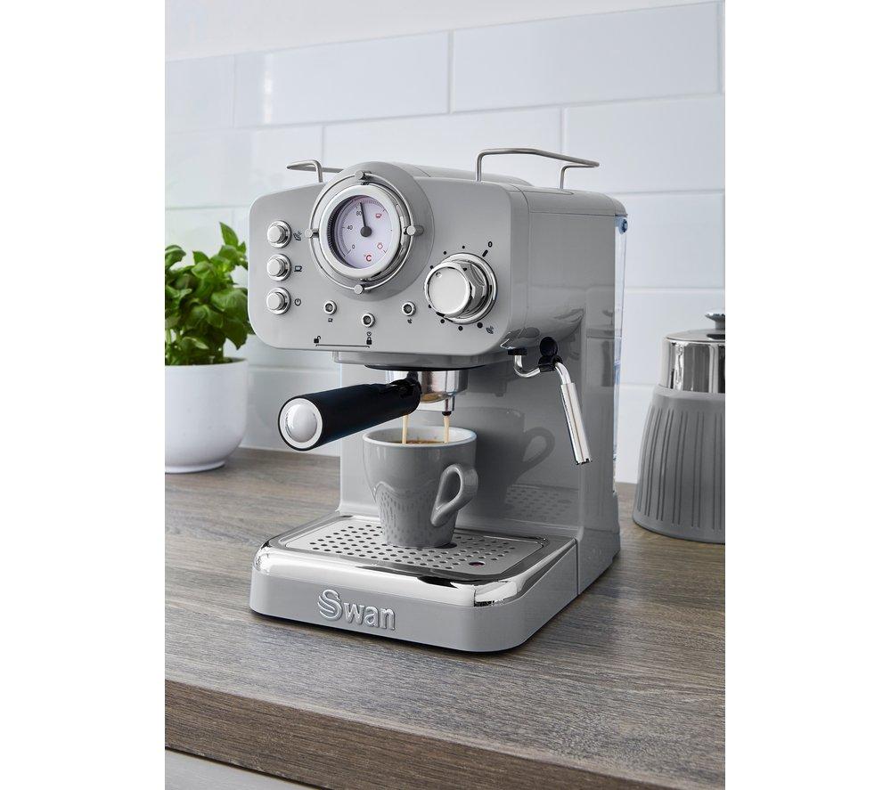 SWAN Retro Pump Espresso SK22110GRN Coffee Machine - Grey