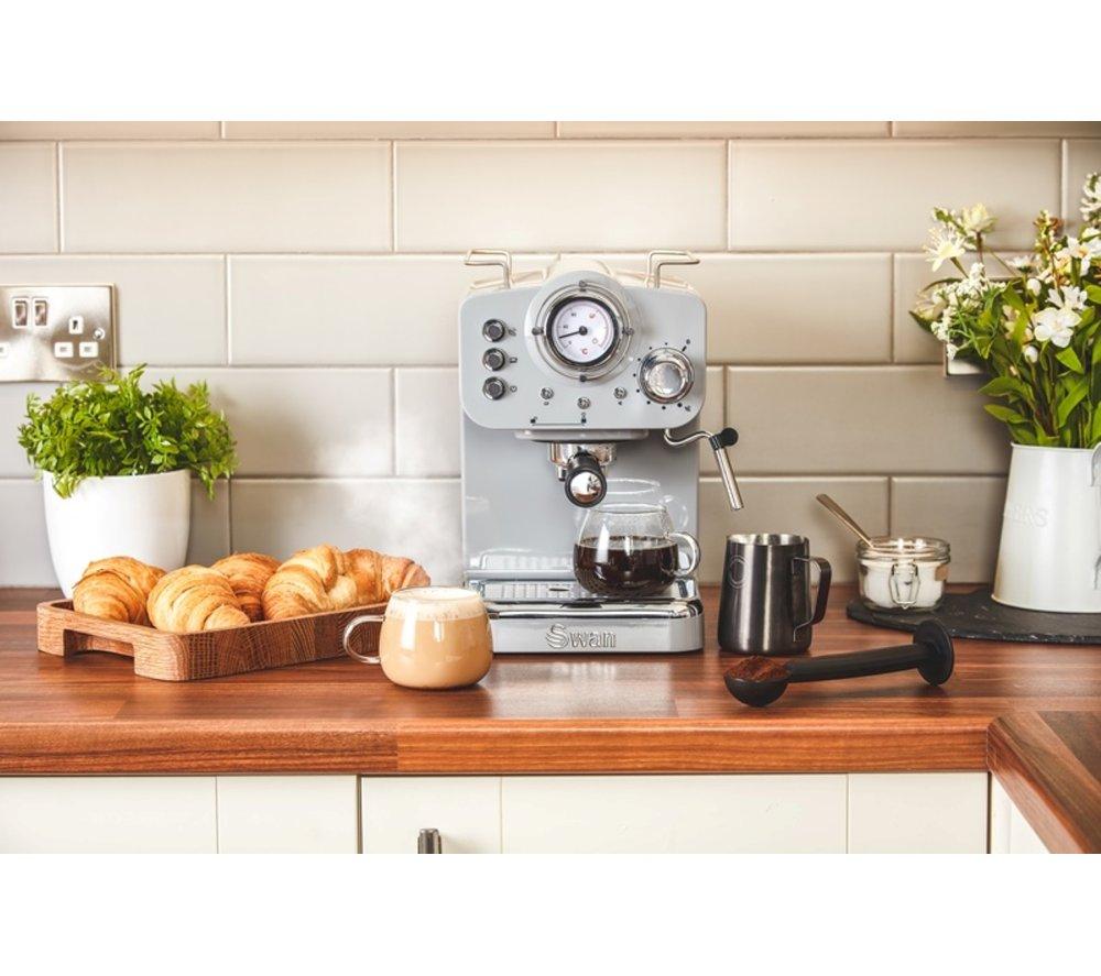 SWAN Retro Pump Espresso SK22110GRN Coffee Machine - Grey