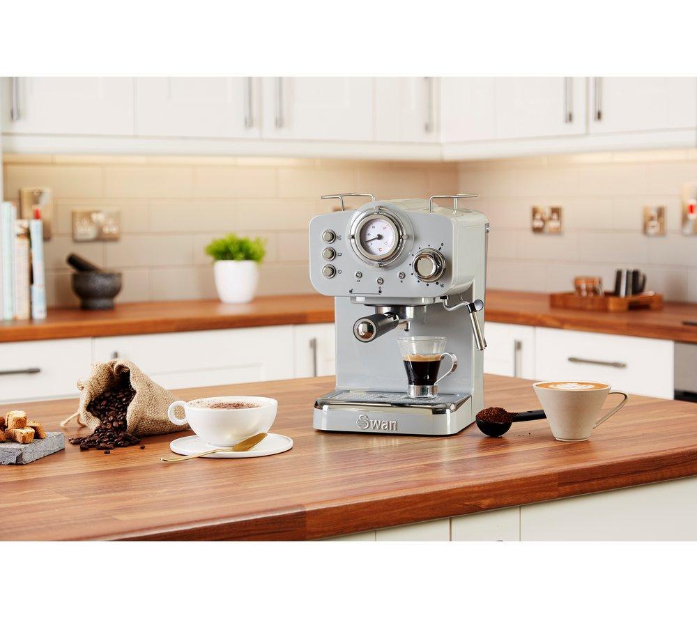 SWAN Retro Pump Espresso SK22110GRN Coffee Machine - Grey