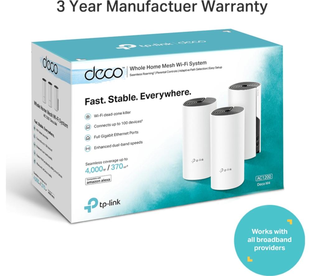 TP-LINK Deco M4 Whole Home WiFi System - Triple Pack
