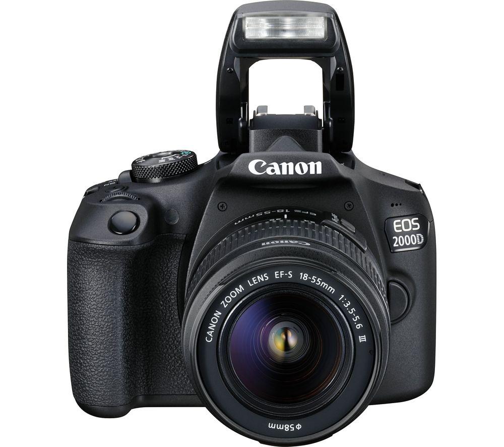 CANON EOS 2000D DSLR-Kamera mit EF-S 18-55 mm f/3.5-5.6 III & EF 75-300 mm f/4-5.6 III Objektiv