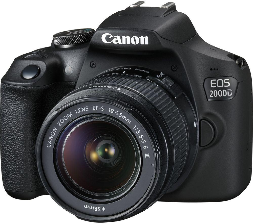 CANON EOS 2000D DSLR-Kamera mit EF-S 18-55 mm f/3.5-5.6 III & EF 75-300 mm f/4-5.6 III Objektiv