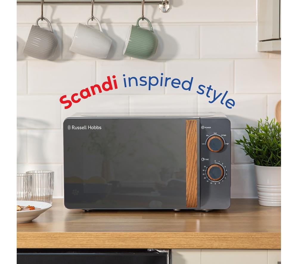 RUSSELL HOBBS Scandi RHMM713G Compact Solo Microwave - Grey
