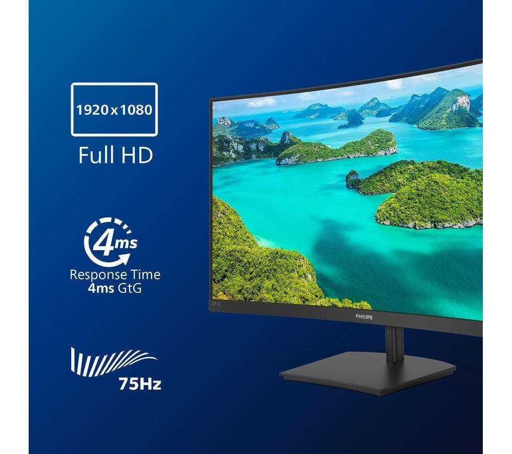 PHILIPS 271E1SCA Full HD 27" Curved VA Monitor - Black