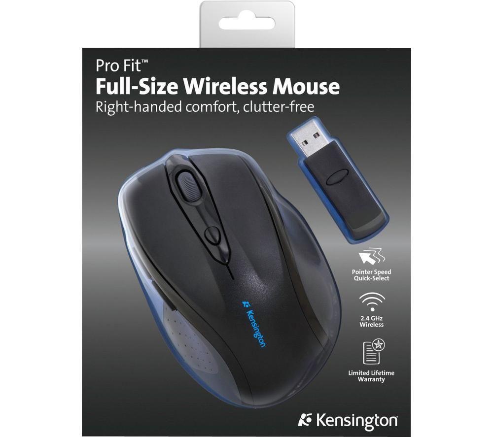 Ratón óptico inalámbrico de tamaño completo Kensington Pro Fit