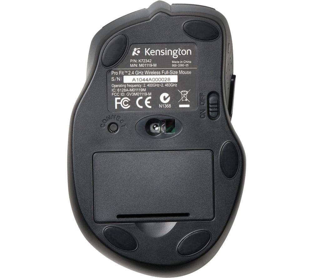 Ratón óptico inalámbrico de tamaño completo Kensington Pro Fit