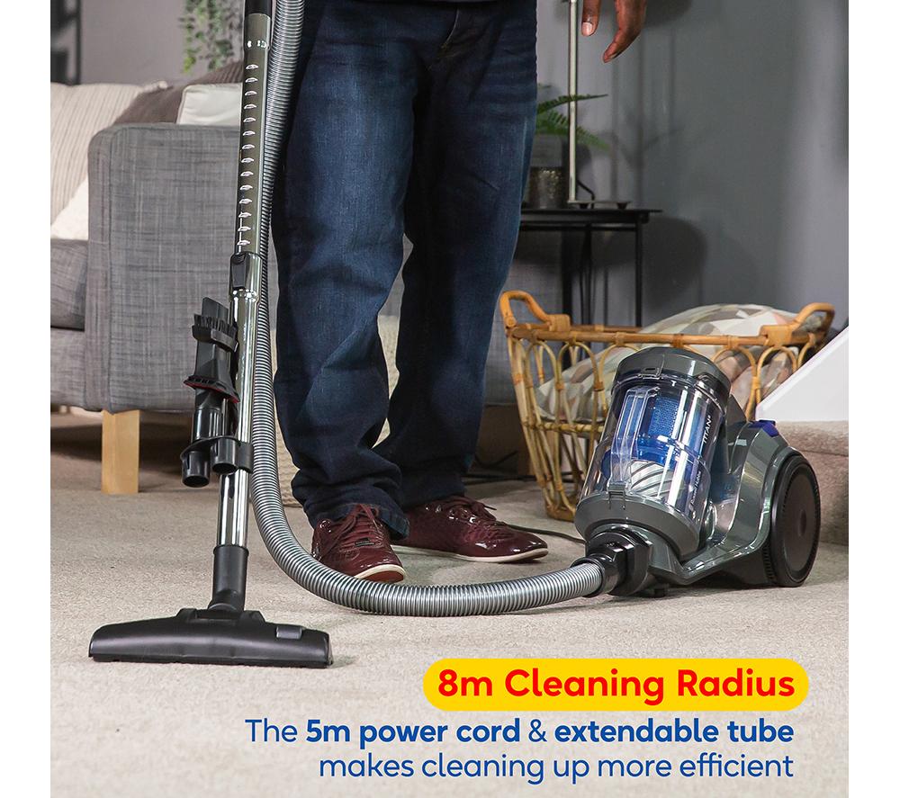 RUSSELL HOBBS Titan RHCV4101 Cylinder Bagless Vacuum Cleaner - Grey & Blue