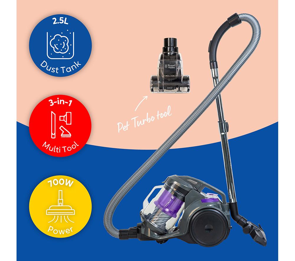 RUSSELL HOBBS Titan RHCV4601 Aspiradora sin bolsa tipo trineo - Gris y púrpura