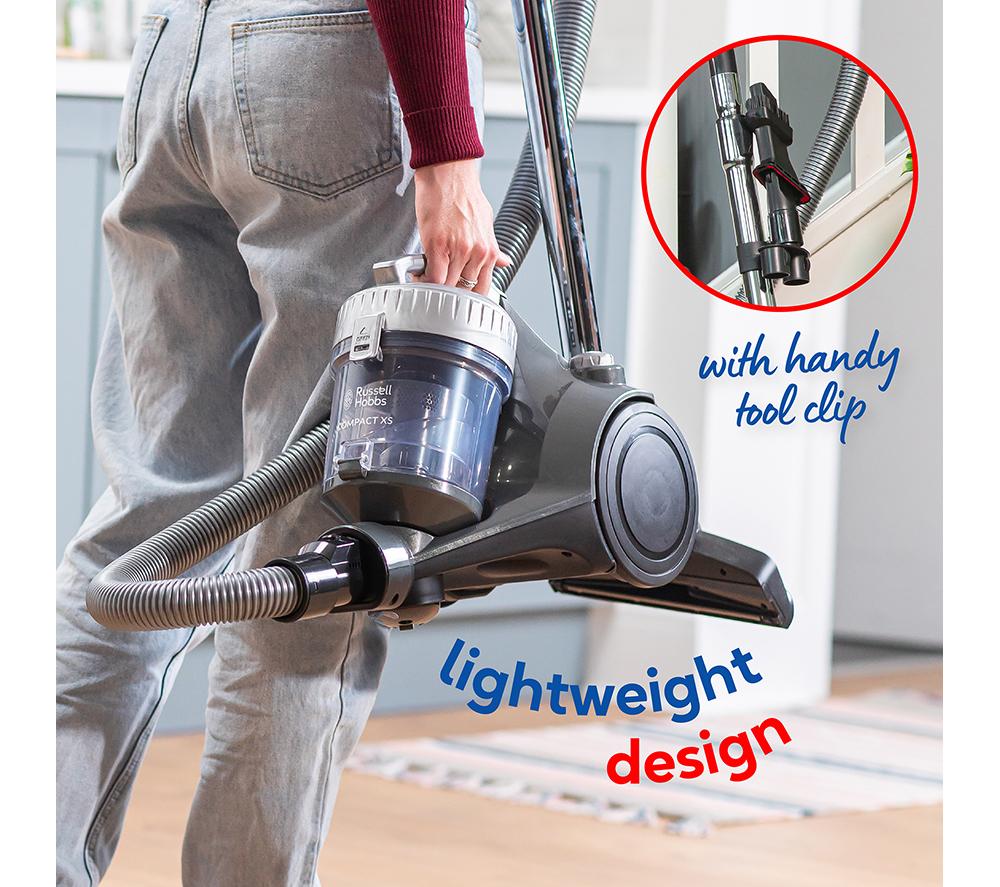 Aspiradora sin bolsa cilíndrica ciclónica compacta RUSSELL HOBBS RHCV1611 - Gris y plateado