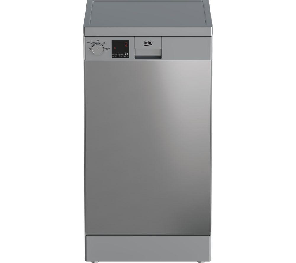 BEKO DVS04X20X Slimline Dishwasher - Stainless Steel