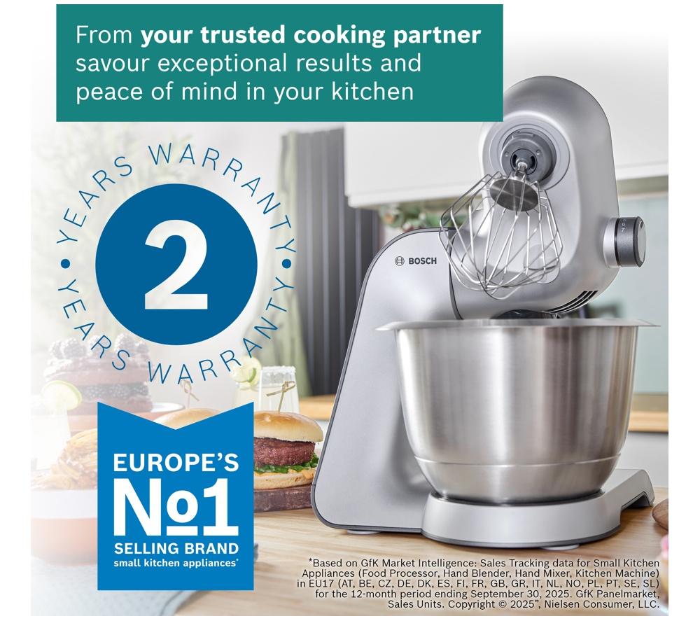BOSCH CreationLine 7 in 1 Stand Mixer MUM59340GB - Anthracite & Silver