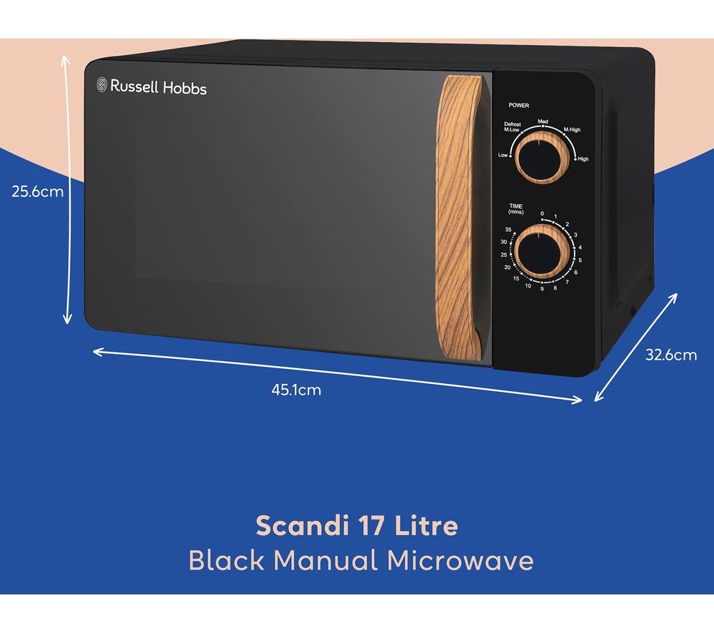 RUSSELL HOBBS RHMM713B-N Compact Solo Microwave - Black