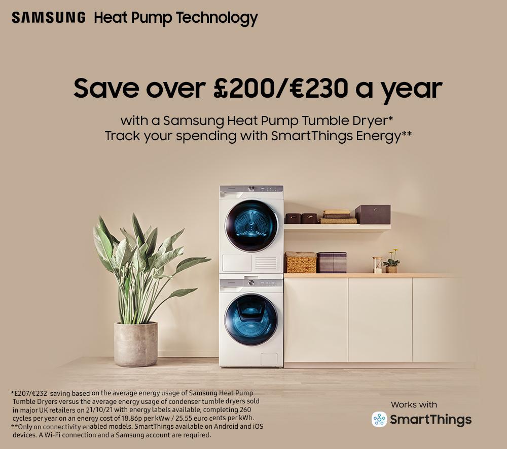 SAMSUNG Serie 5 AI Energy DV90T5240AW/S1 Secadora de bomba de calor de 9 kg con WiFi - Blanco