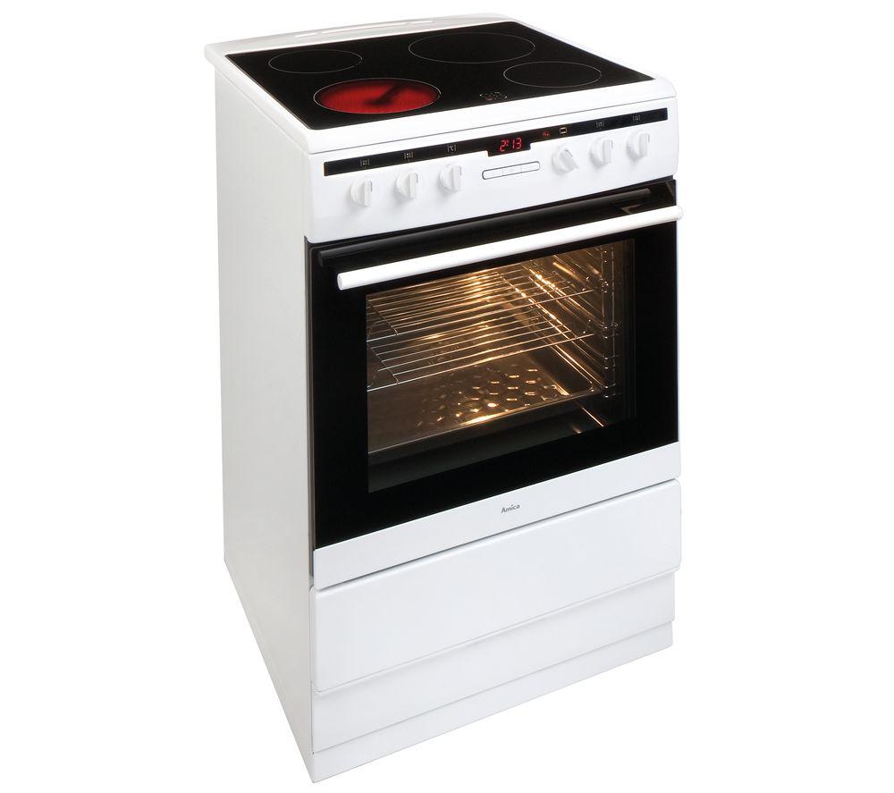 AMICA 608CE2TAW Cocina eléctrica de cerámica de 60 cm - Blanca