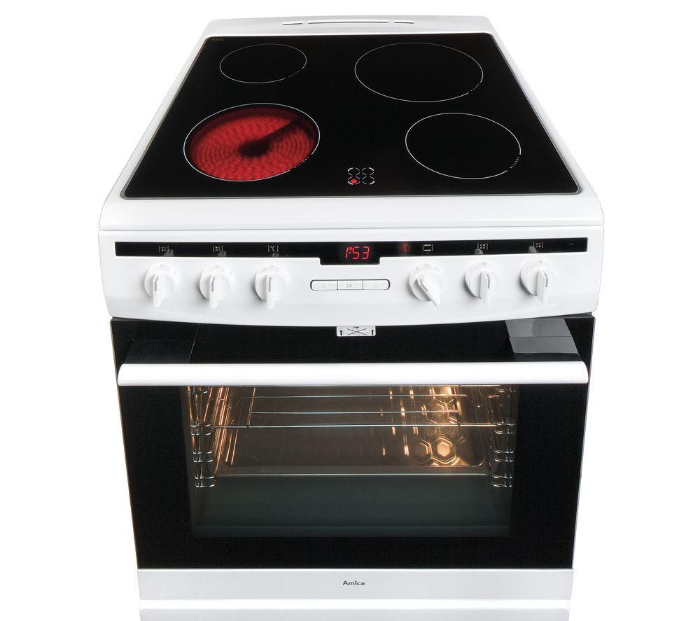 AMICA 608CE2TAW 60 cm Electric Ceramic Cooker - White