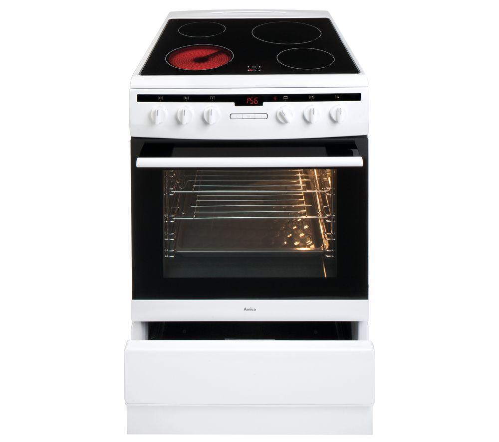 AMICA 608CE2TAW Cocina eléctrica de cerámica de 60 cm - Blanca