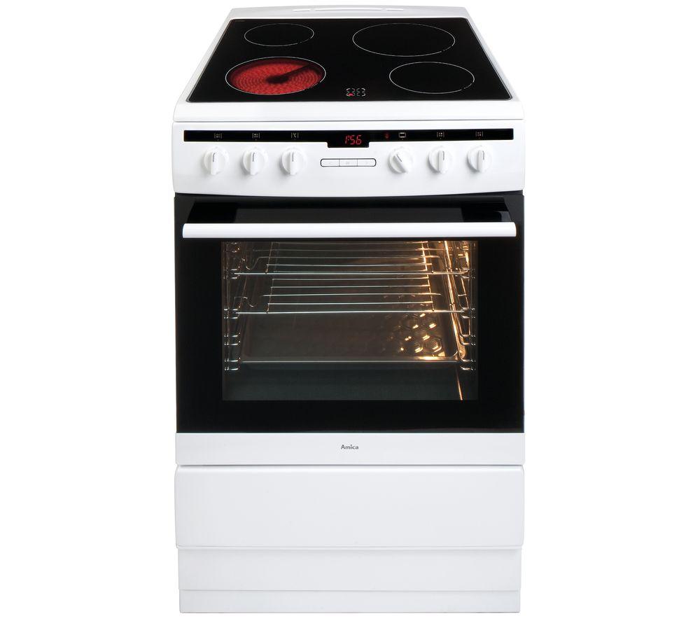 AMICA 608CE2TAW 60 cm Electric Ceramic Cooker - White