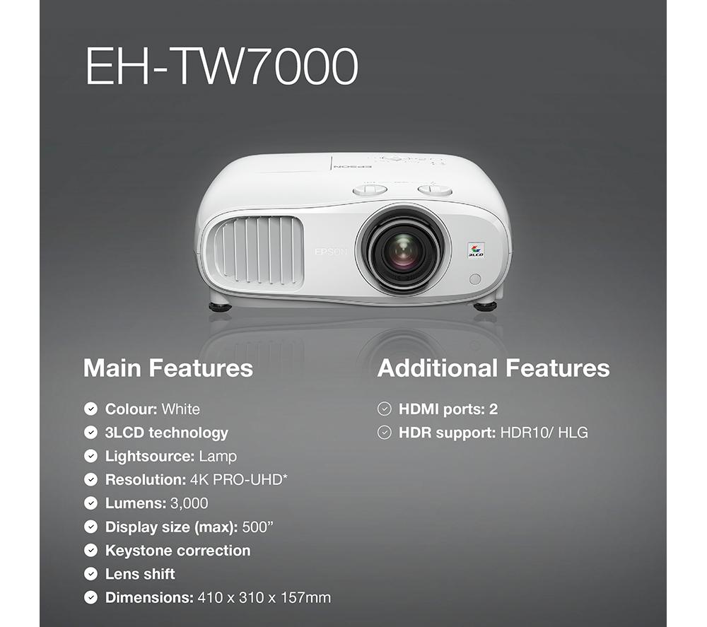 Proyector de cine en casa EPSON 4K PRO-UHD EH-TW7000