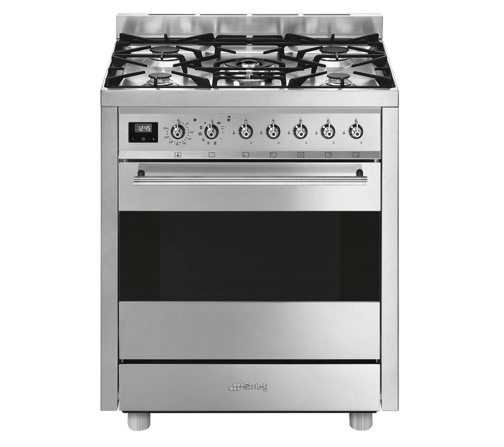 SMEG Symphony C7GPX9 70 cm Dual Fuel Pyrolytic Cooker - Stainless Steel