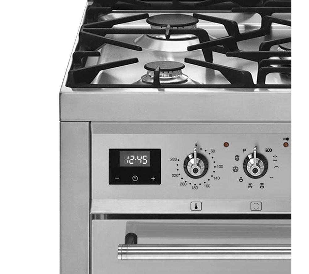 SMEG Symphony C7GPX9 70 cm Dual Fuel Pyrolytic Cooker - Stainless Steel