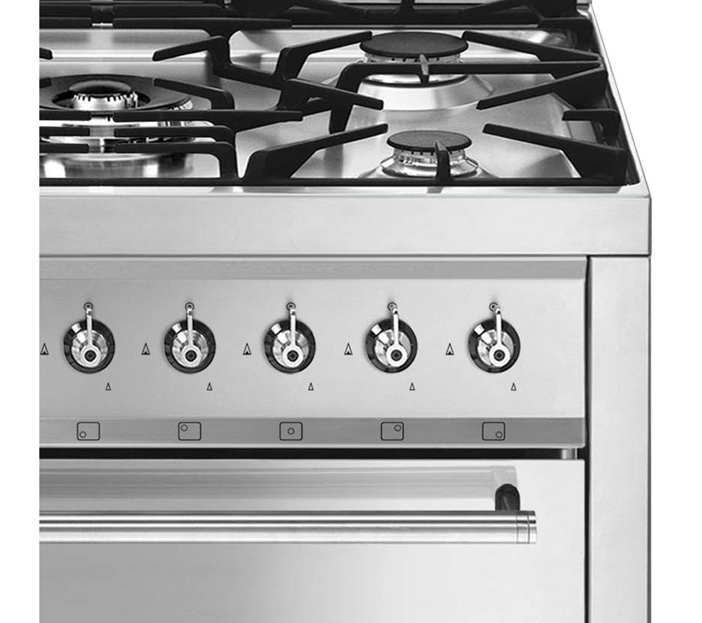 SMEG Symphony C7GPX9 70 cm Dual Fuel Pyrolytic Cooker - Stainless Steel
