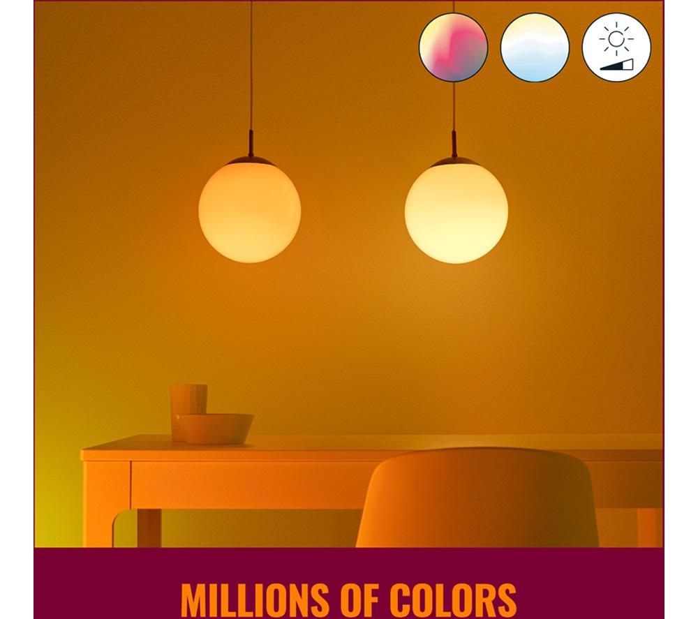 WIZ White & Colour Ambiance Smart LED Candle Bulb - A60, E27, Twin Pack