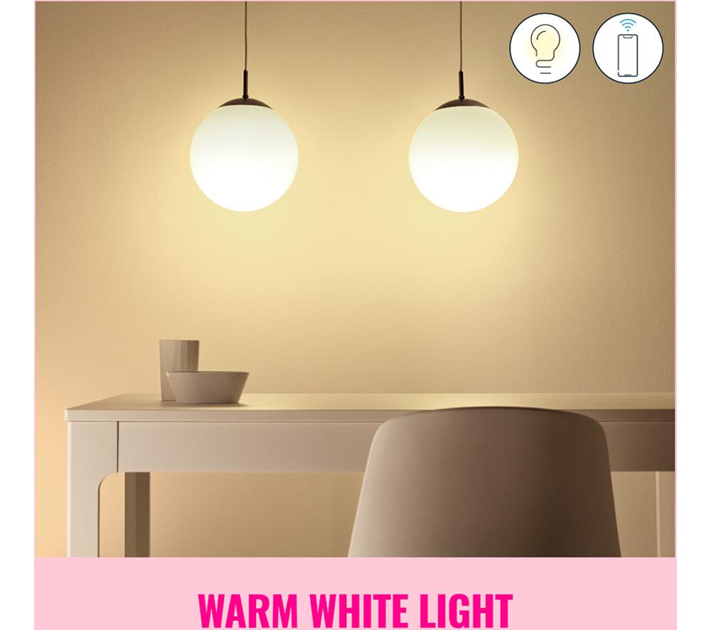 WIZ White & Colour Ambiance Smart LED Candle Bulb - A60, E27, Twin Pack
