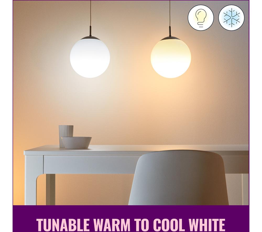 WIZ White & Colour Ambiance Smart LED Candle Bulb - A60, E27, Twin Pack