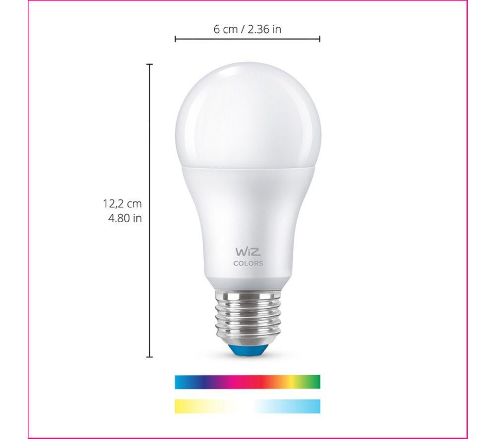 WIZ White & Colour Ambiance Smart LED Candle Bulb - A60, E27, Twin Pack