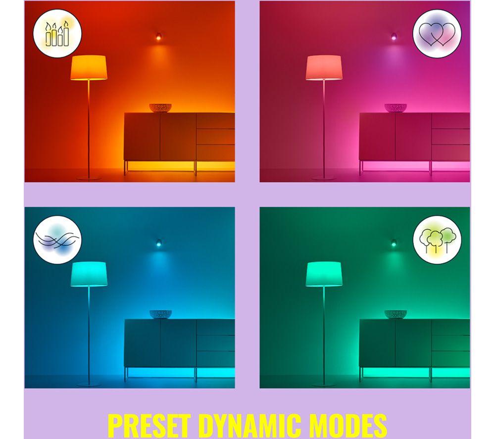 WIZ White & Colour Ambiance Smart LED Candle Bulb - A60, E27, Twin Pack