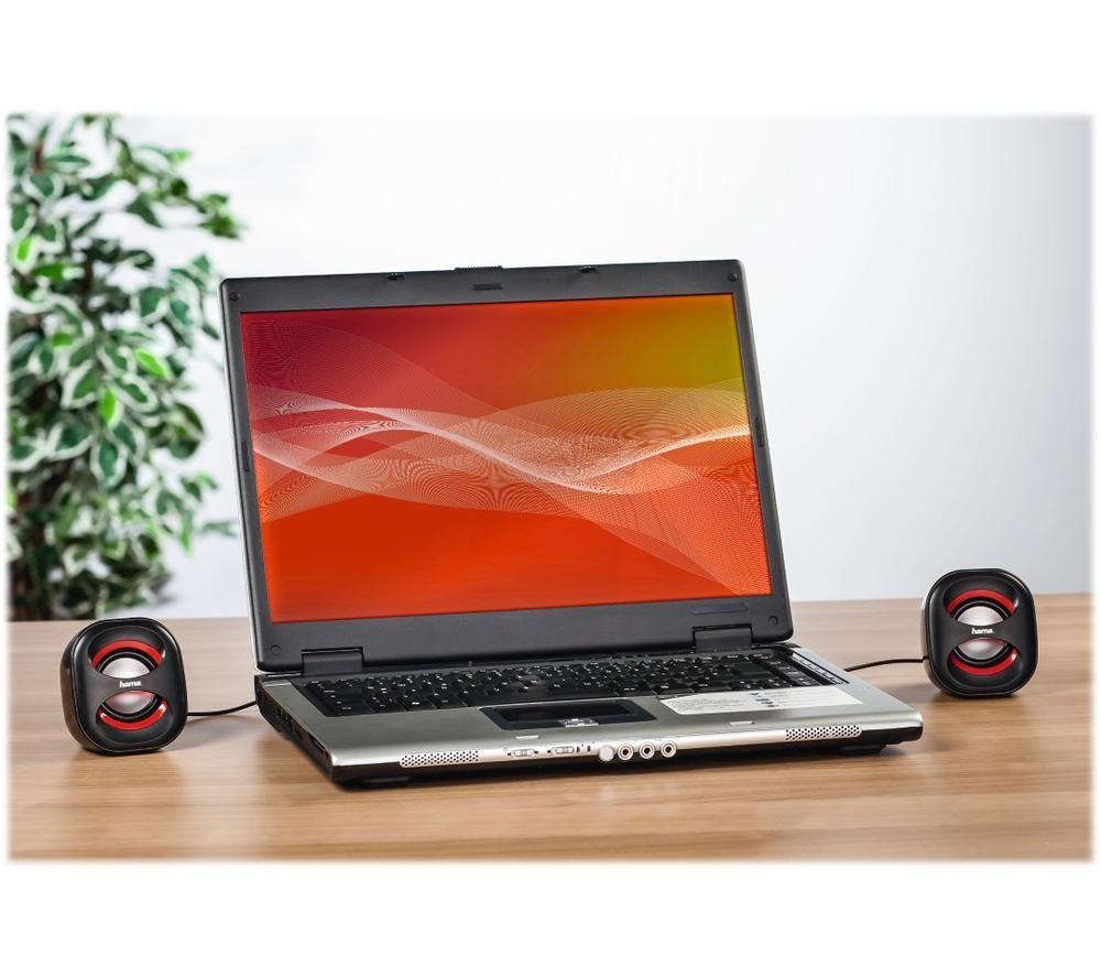 HAMA Sonic Mobil 183 Laptop Speakers - Black & Red