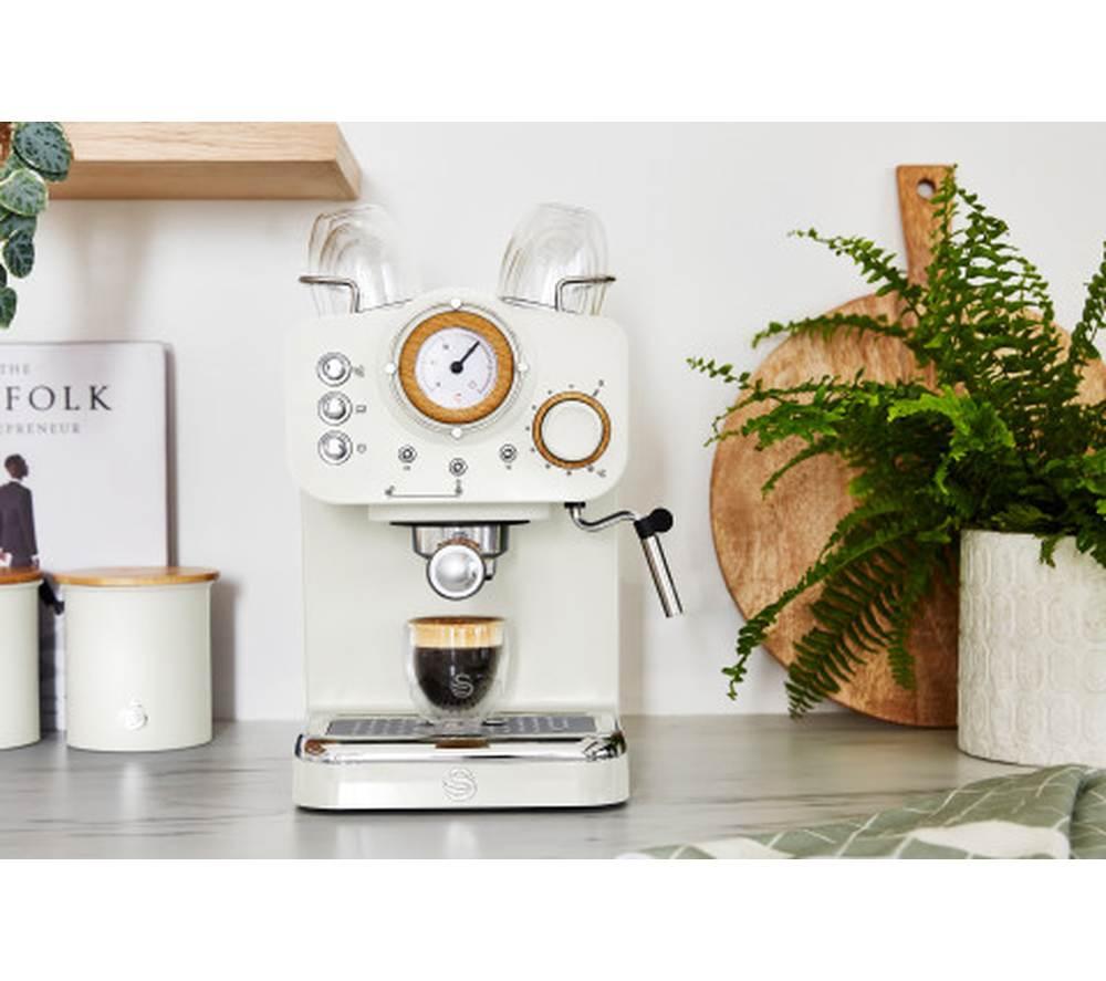SWAN Retro Pump Espresso SK22110WHTN Coffee Machine - White