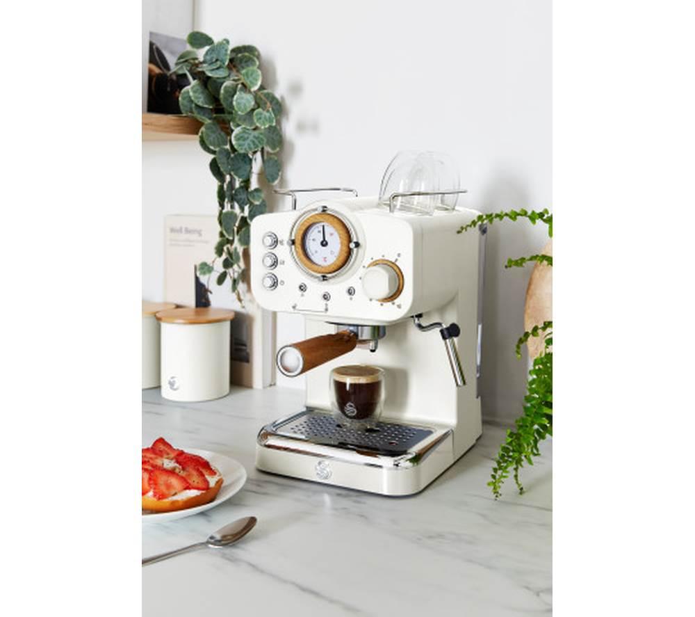 SWAN Retro Pump Espresso SK22110WHTN Coffee Machine - White