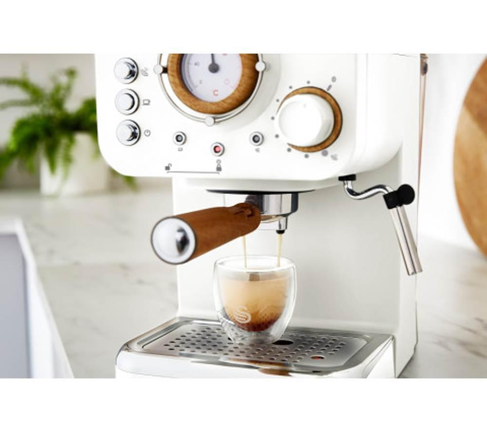 SWAN Retro Pump Espresso SK22110WHTN Coffee Machine - White