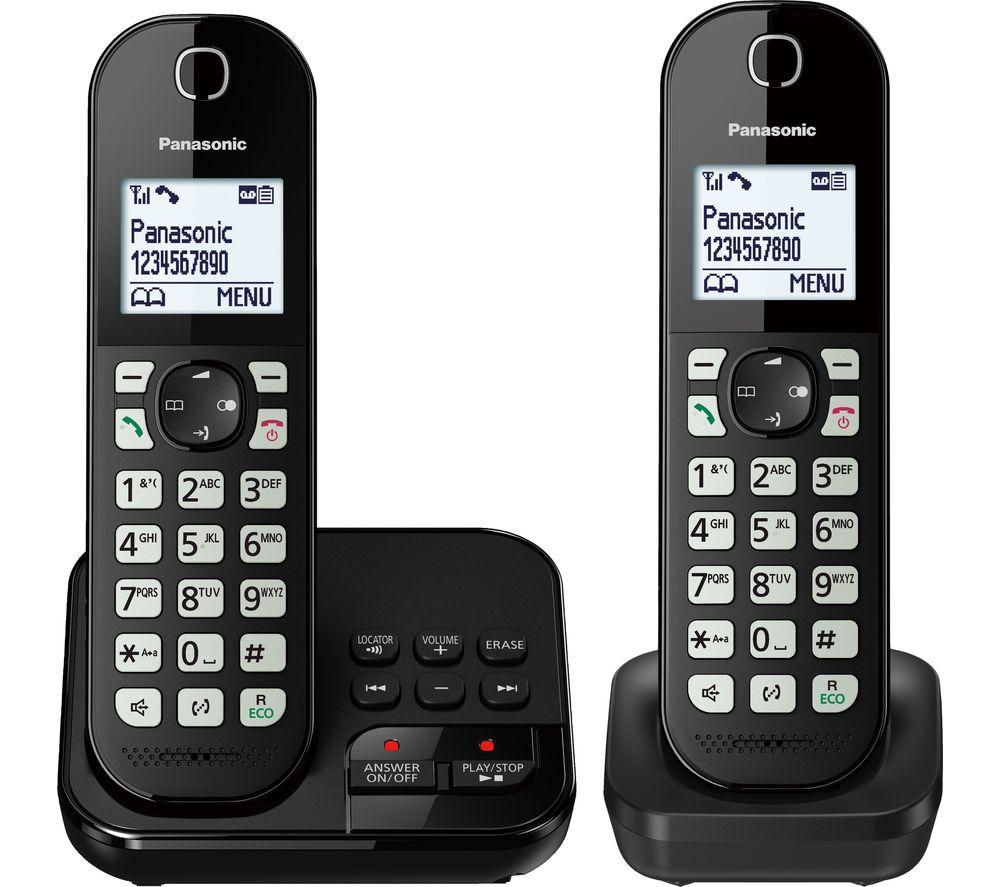 PANASONIC KX-TGC462EB Cordless Phone - Twin Handsets ,Black