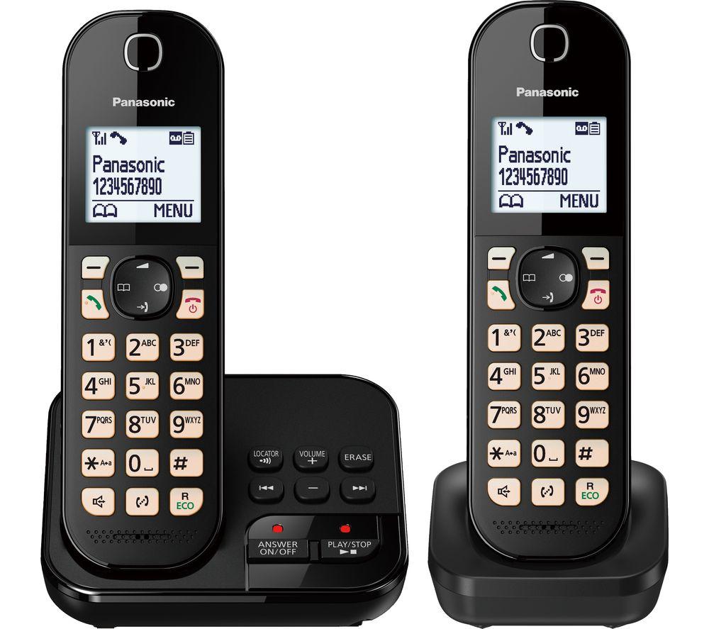PANASONIC KX-TGC462EB Cordless Phone - Twin Handsets ,Black