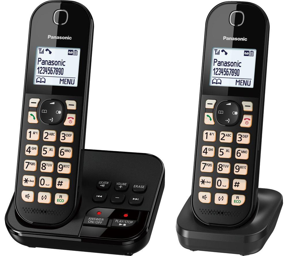 PANASONIC KX-TGC462EB Cordless Phone - Twin Handsets ,Black