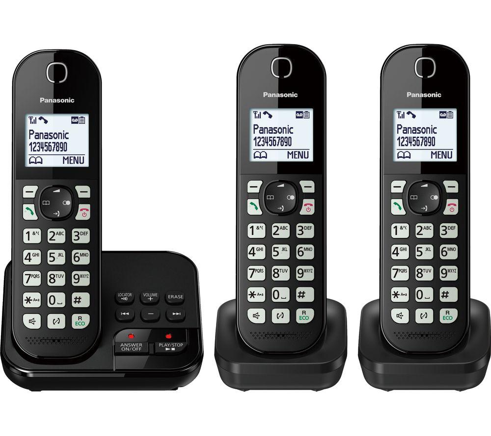 PANASONIC KX-TGC463EB Cordless Phone - Triple Handsets - Black
