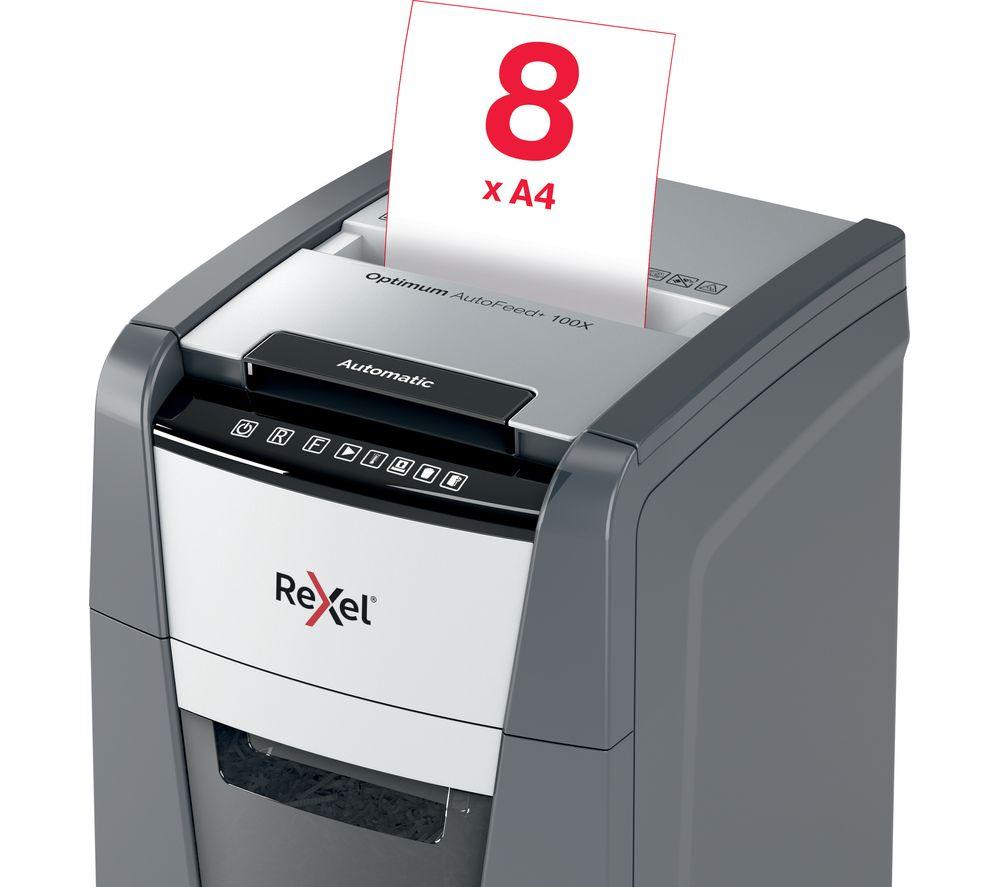 REXEL Optimum AutoFeed+ 100X Cross Cut Paper Shredder