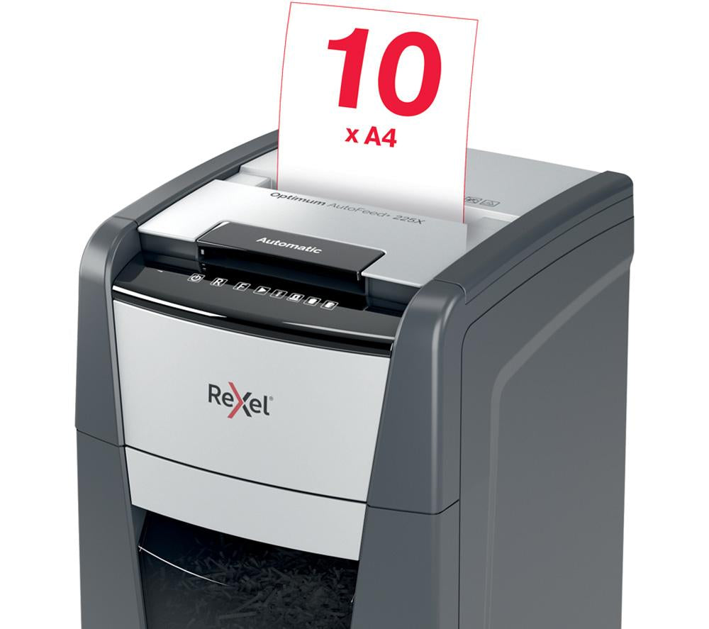 REXEL Optimum AutoFeed+ 225X Cross Cut Paper Shredder