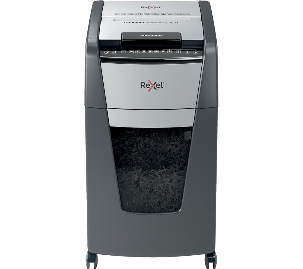 REXEL Optimum AutoFeed+ 300X Cross Cut Paper Shredder