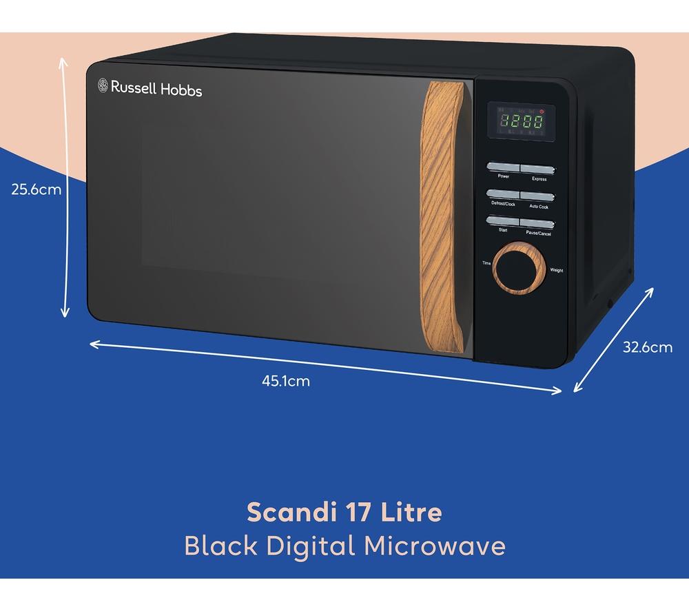 RUSSELL HOBBS Scandi RHMD714B-N Kompakt-Solo-Mikrowelle – Schwarz