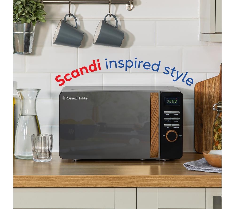RUSSELL HOBBS Scandi RHMD714B-N Kompakt-Solo-Mikrowelle – Schwarz
